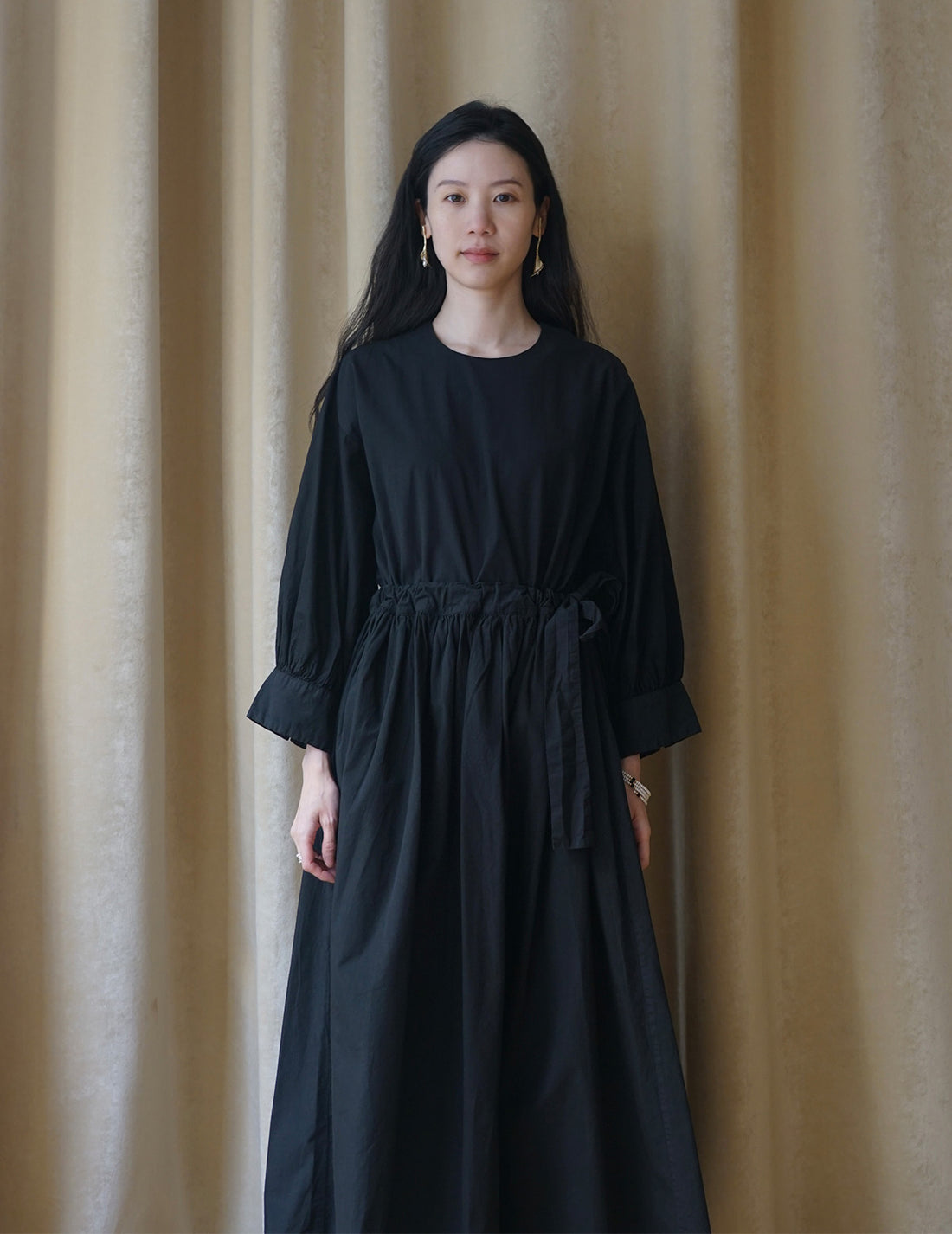 COSMIC WONDER | Organic Cotton Farmer Dress - Black