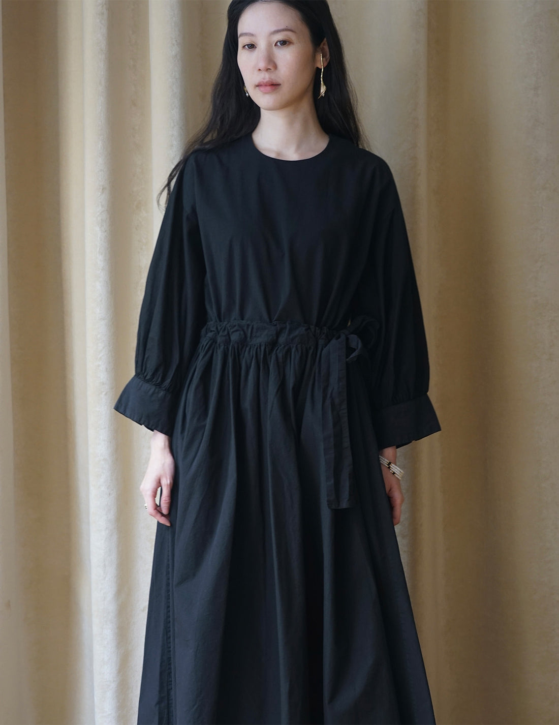 COSMIC WONDER | Organic Cotton Farmer Dress - Black