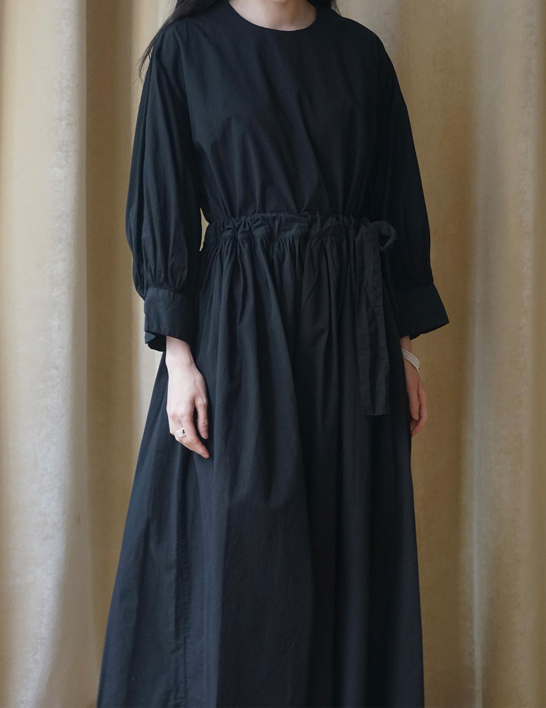COSMIC WONDER | Organic Cotton Farmer Dress - Black