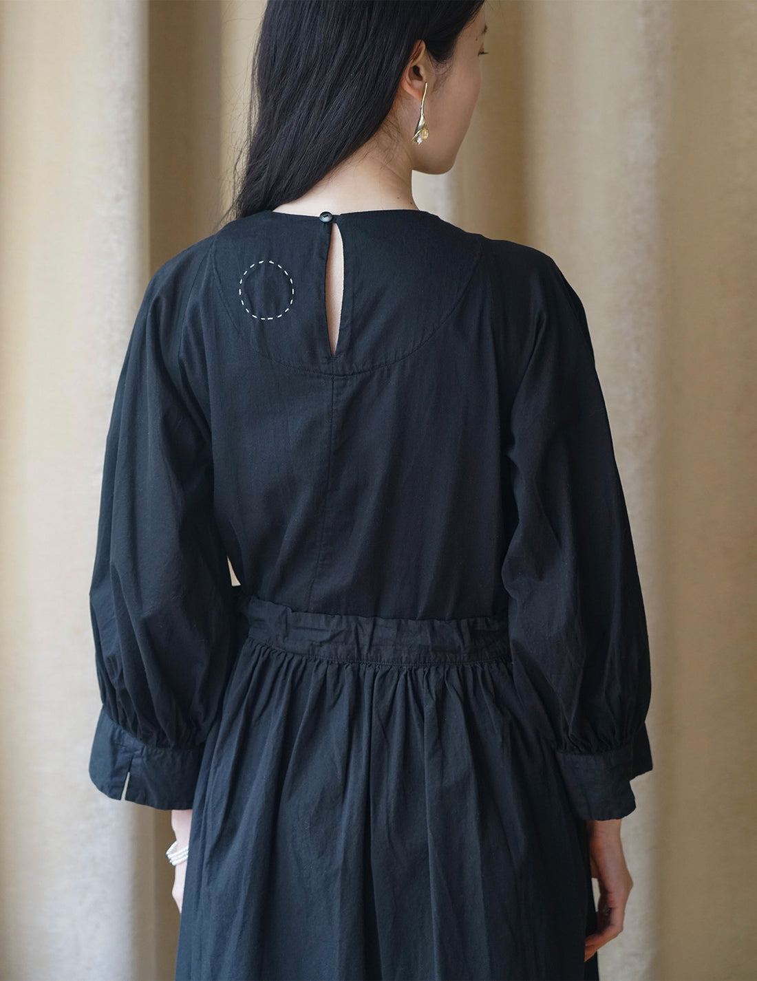 COSMIC WONDER | Organic Cotton Farmer Dress - Black