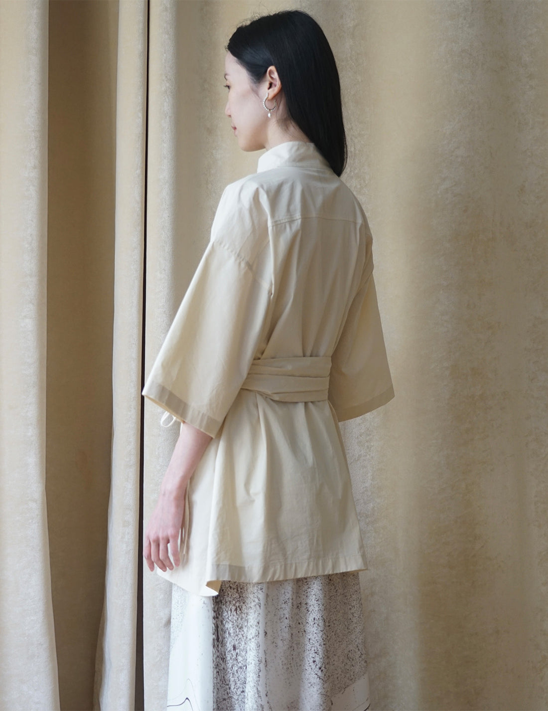 Chemisier trench à ceinture frangée