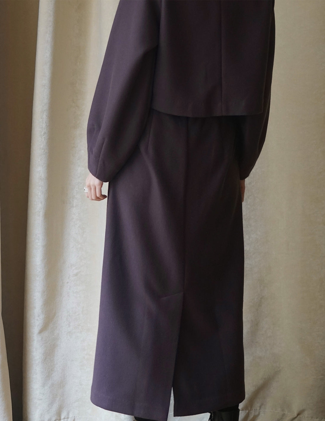 MYA | H-line Textured Skirt - Brown