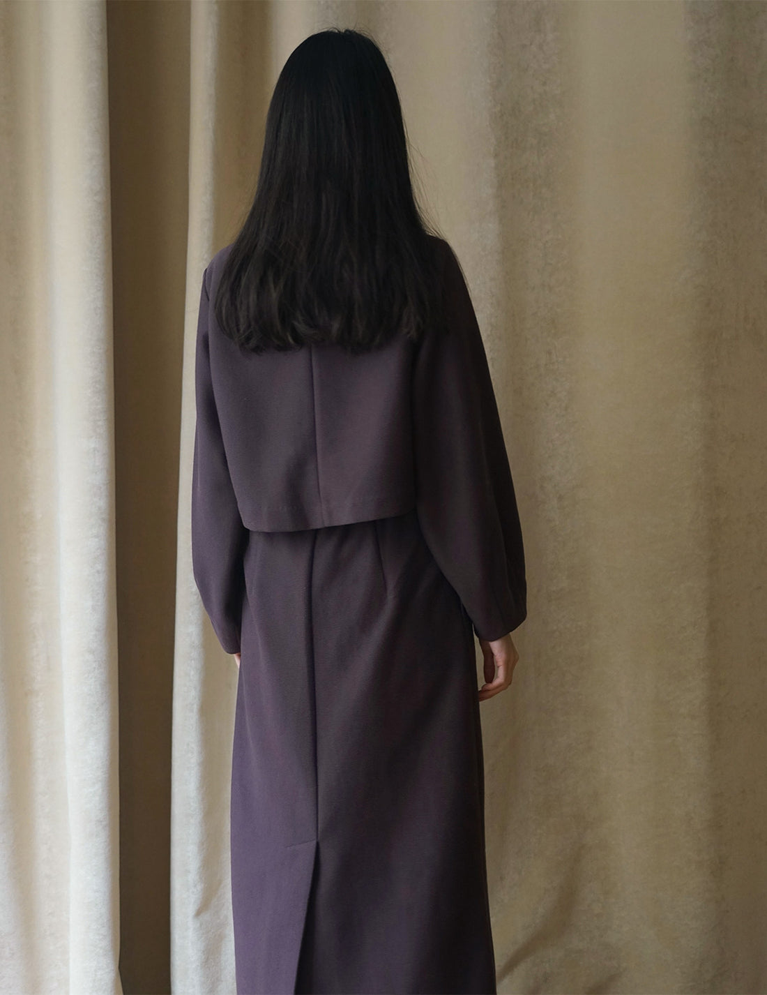 MYA | H-line Textured Skirt - Brown