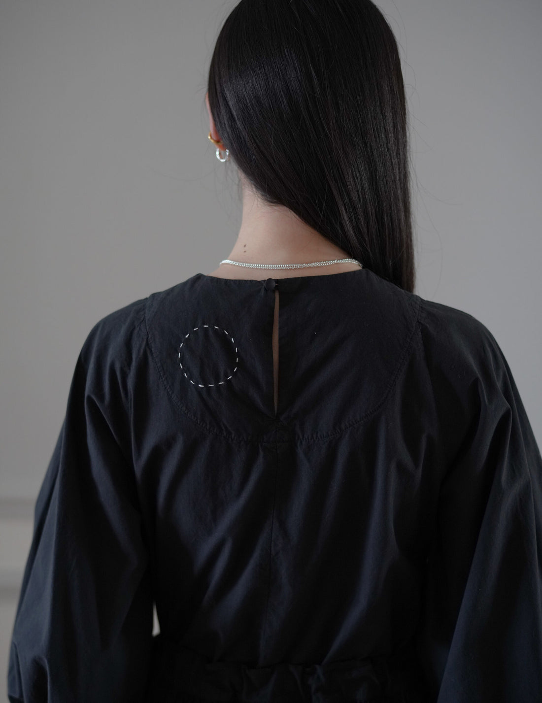 COSMIC WONDER | Cotton Silk Typewriter Farmer's Dress - Black