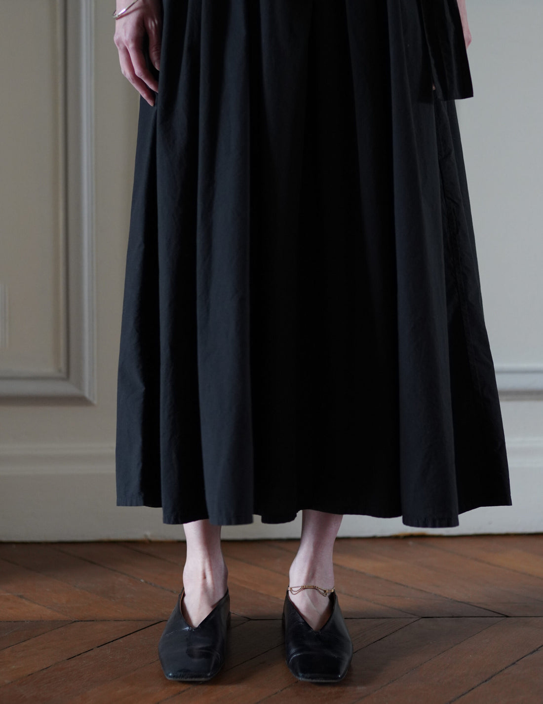 COSMIC WONDER | Cotton Silk Typewriter Farmer's Dress - Black