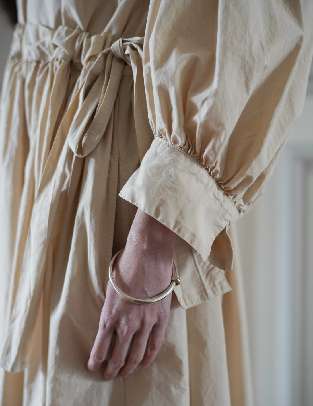 COSMIC WONDER | Cotton Silk Typewriter Farmer's Dress - Beeswax