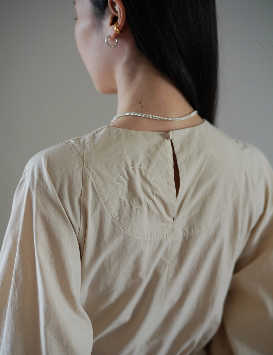 COSMIC WONDER | Cotton Silk Typewriter Farmer's Dress - Beeswax