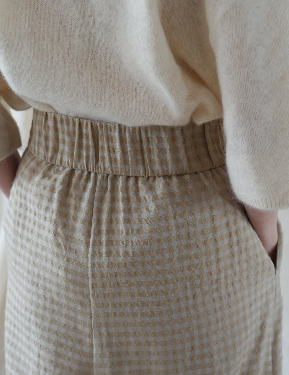 Cortana | Nuna Pants - Beige Checks Jacquard