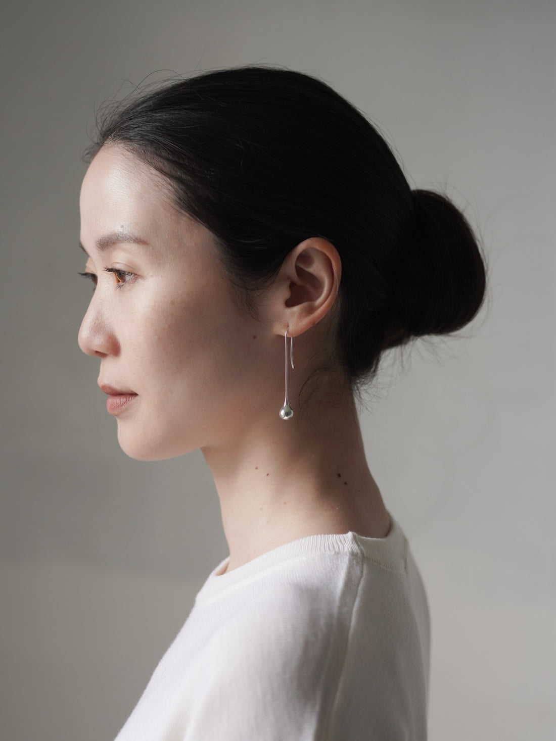 Datura Long Drop Earrings・Silver