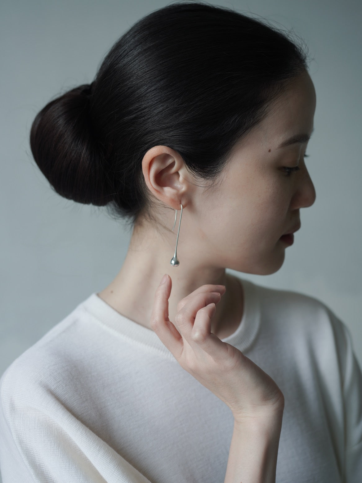 Datura Long Drop Earrings・Silver