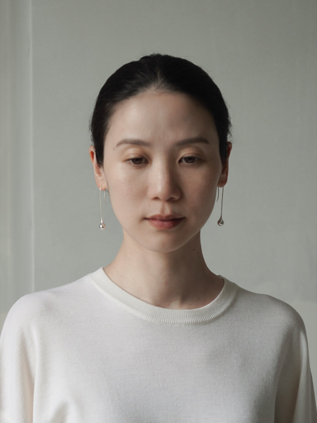 Datura Long Drop Earrings・Silver