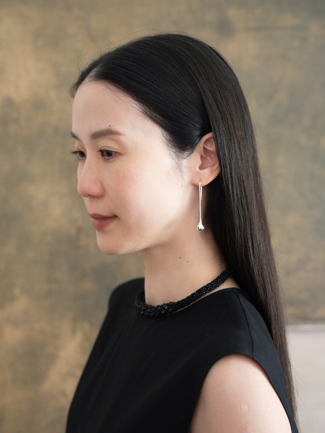 Datura Long Drop Earrings・Silver