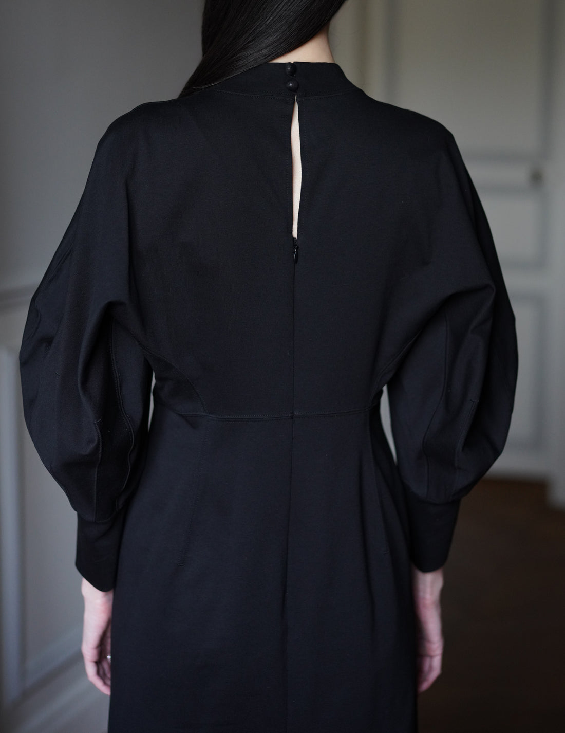 MAME KUROGOUCHI | Cotton Jersey Flare Dress・Black