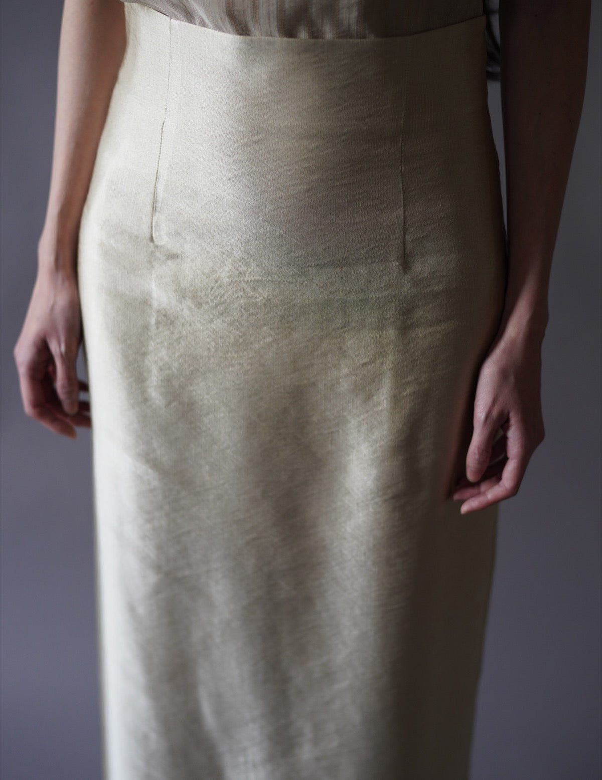 INGA High-Waisted Long Skirt・Golden Beige