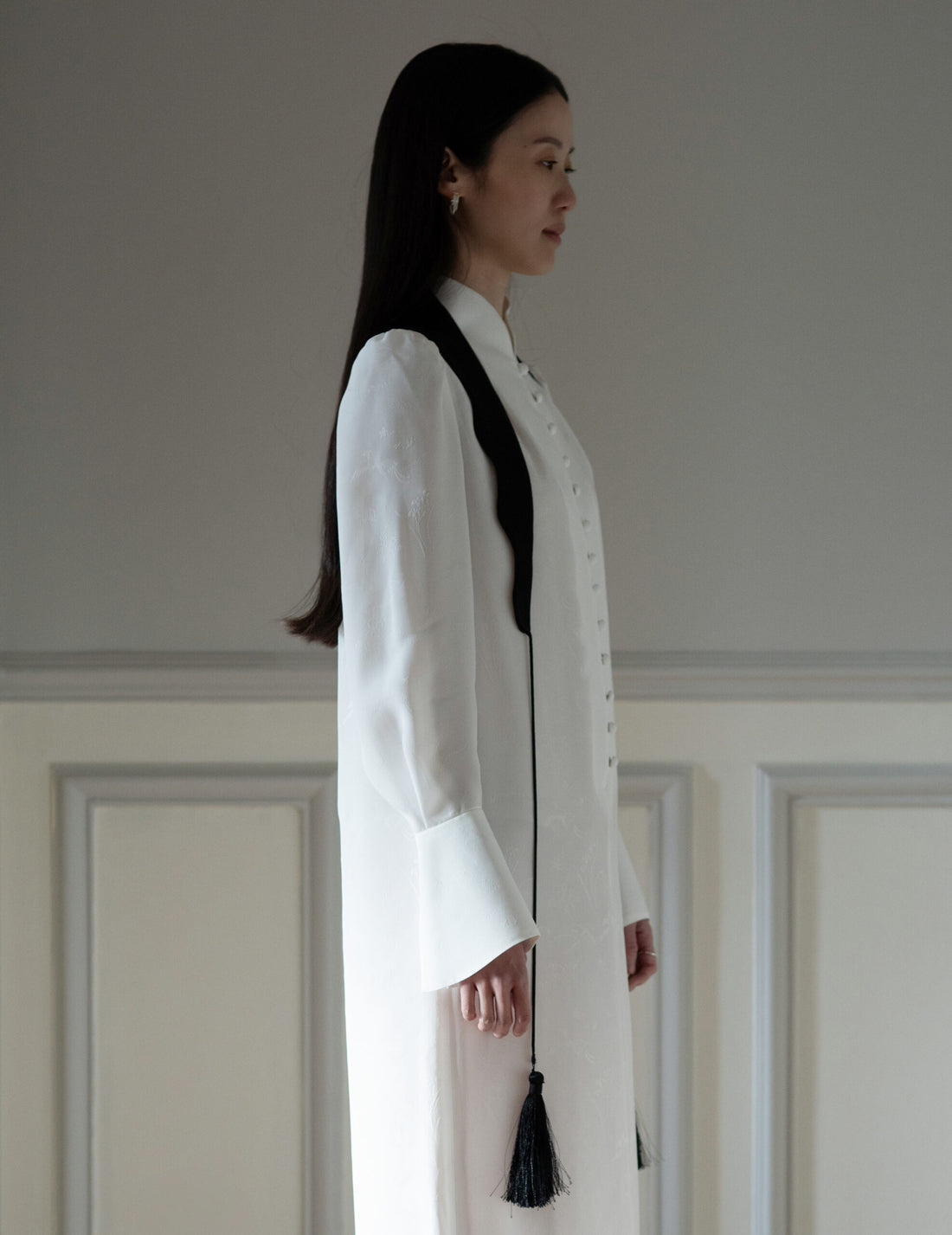 Mame Kurogouchi  | I-Line Jacquard Dress・White