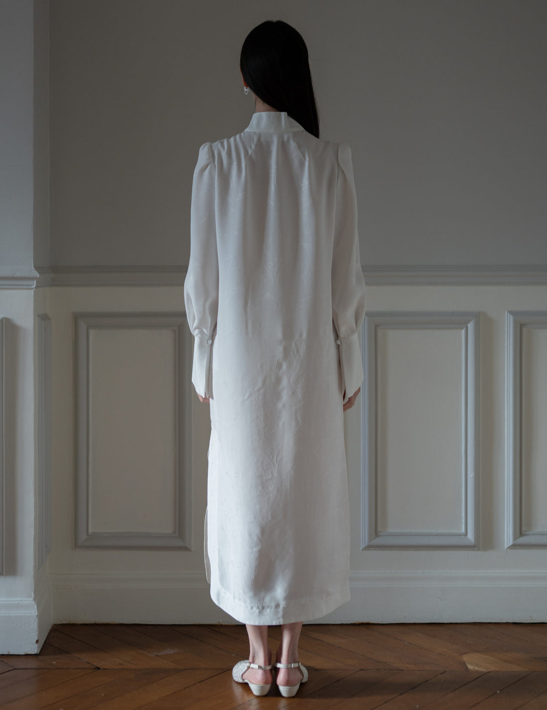 Mame Kurogouchi  | I-Line Jacquard Dress・White