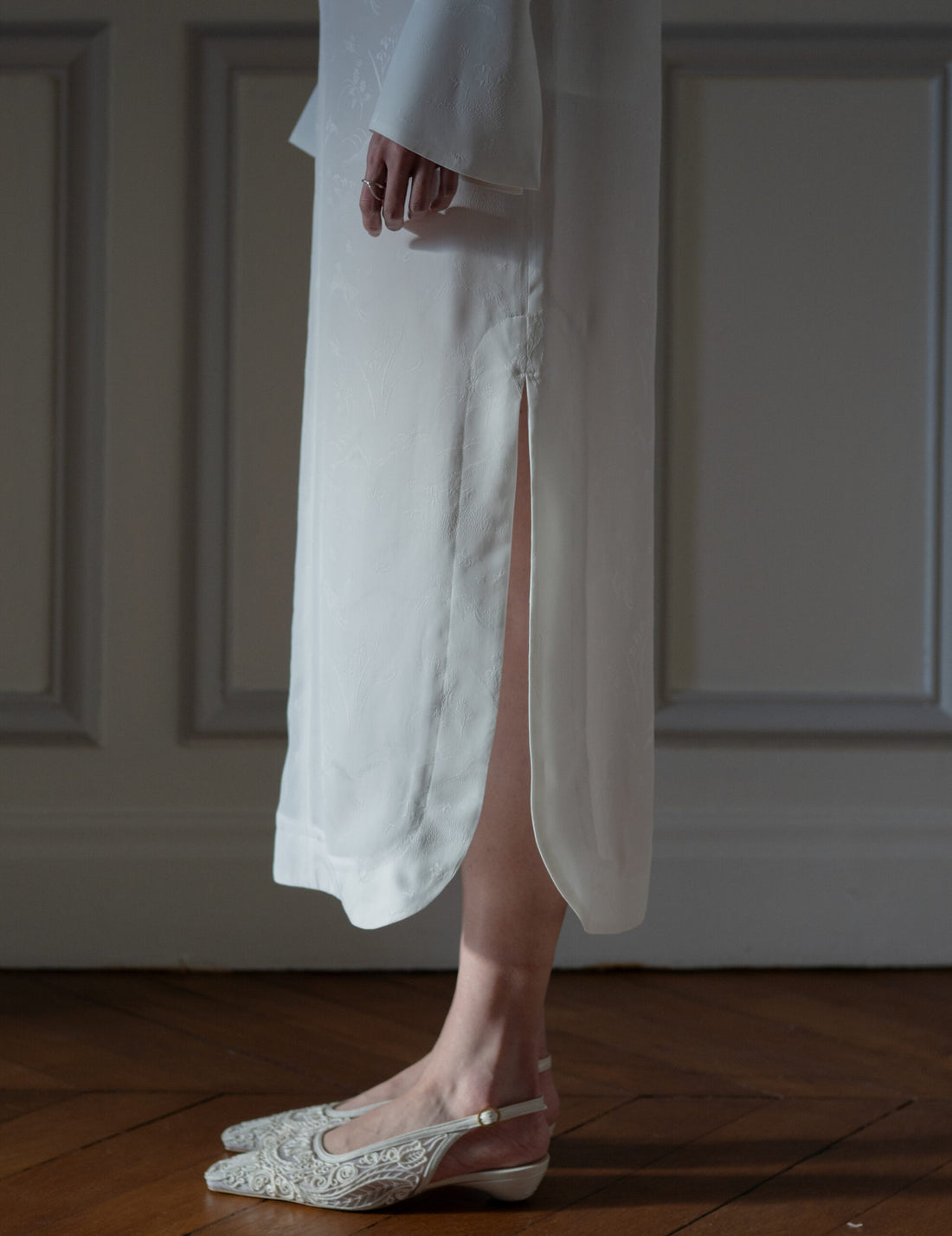 Mame Kurogouchi  | I-Line Jacquard Dress・White