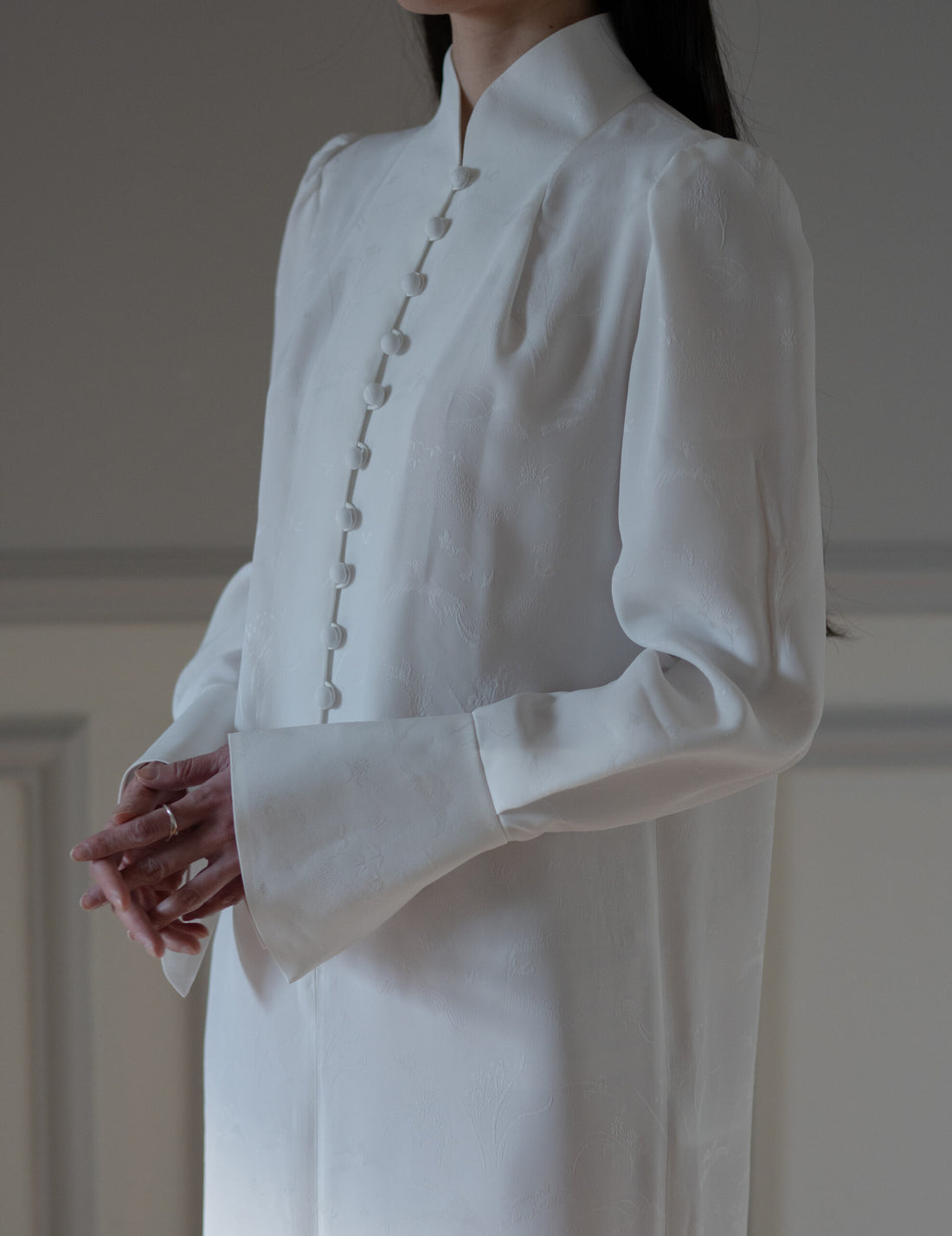 Mame Kurogouchi  | I-Line Jacquard Dress・White