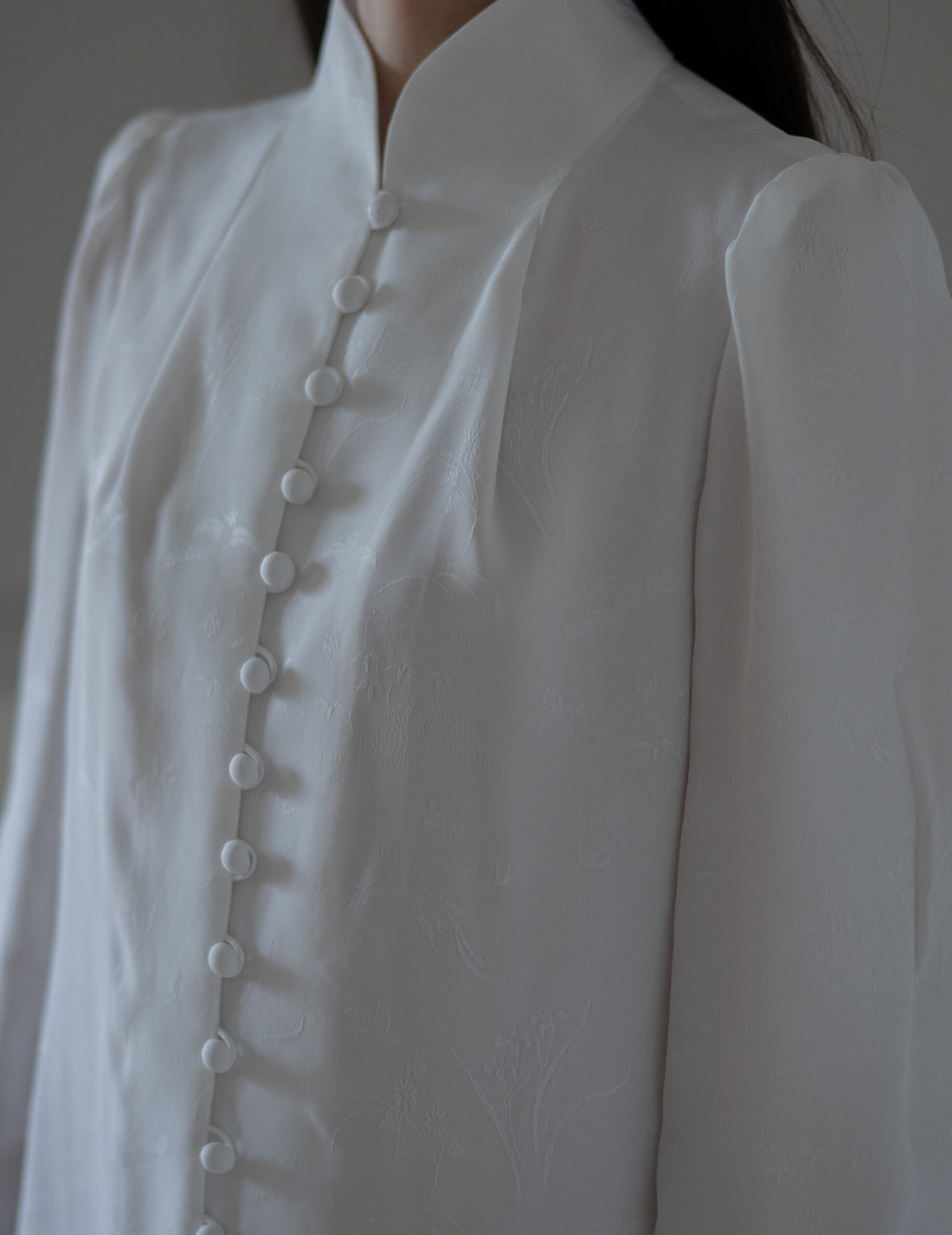 Mame Kurogouchi  | I-Line Jacquard Dress・White