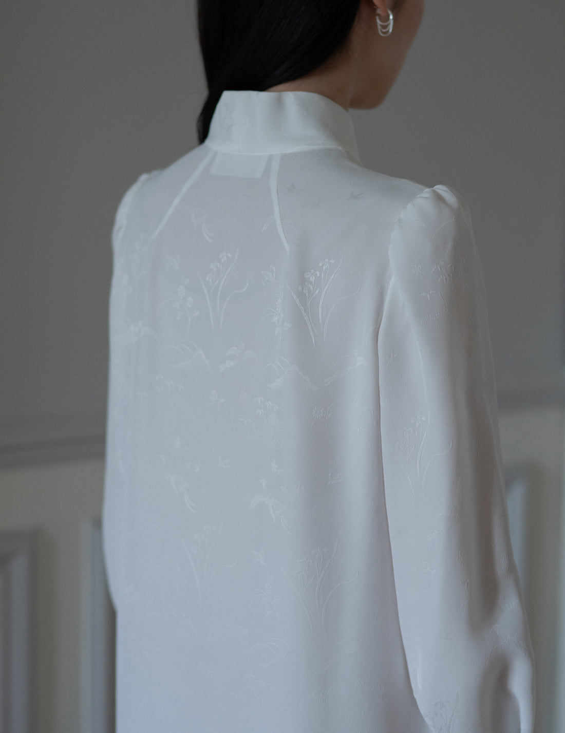 Mame Kurogouchi  | I-Line Jacquard Dress・White