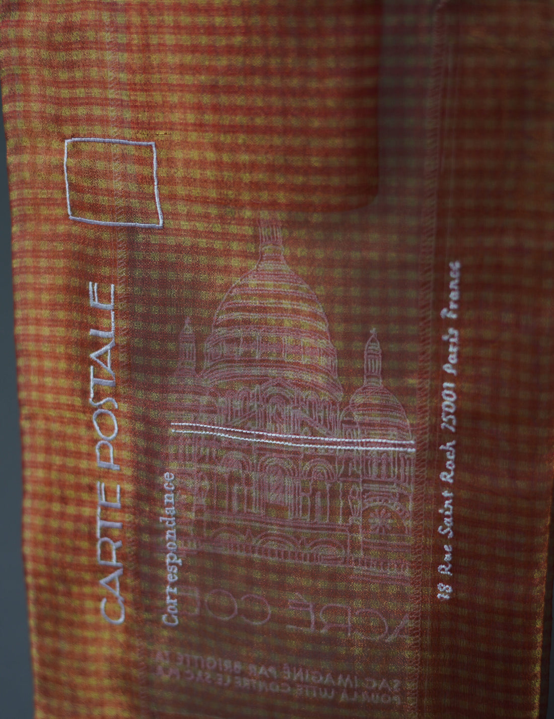 Brigitte Tanaka | Paris Sacré-Cœur Embroidered Organza Bag・Red Check