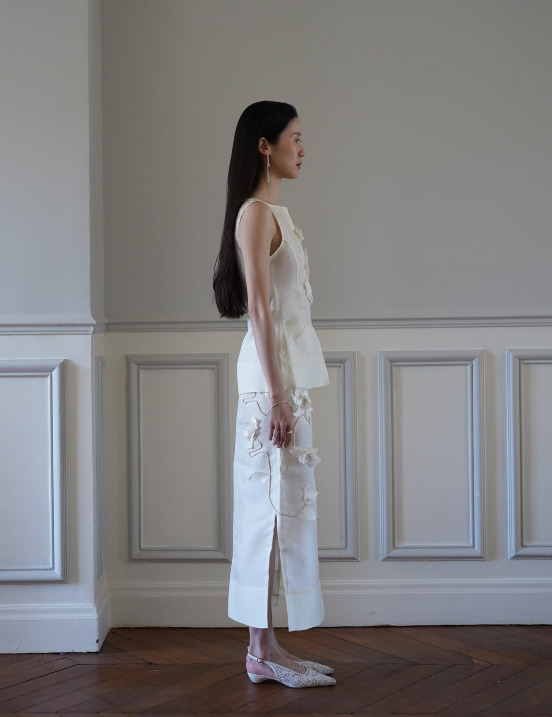 Mark Kenly Domino Tan ｜Atelier Noshie Skirt・Ivory