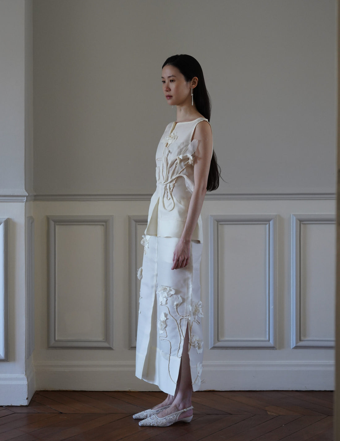 Mark Kenly Domino Tan ｜Atelier Noshie Skirt・Ivory