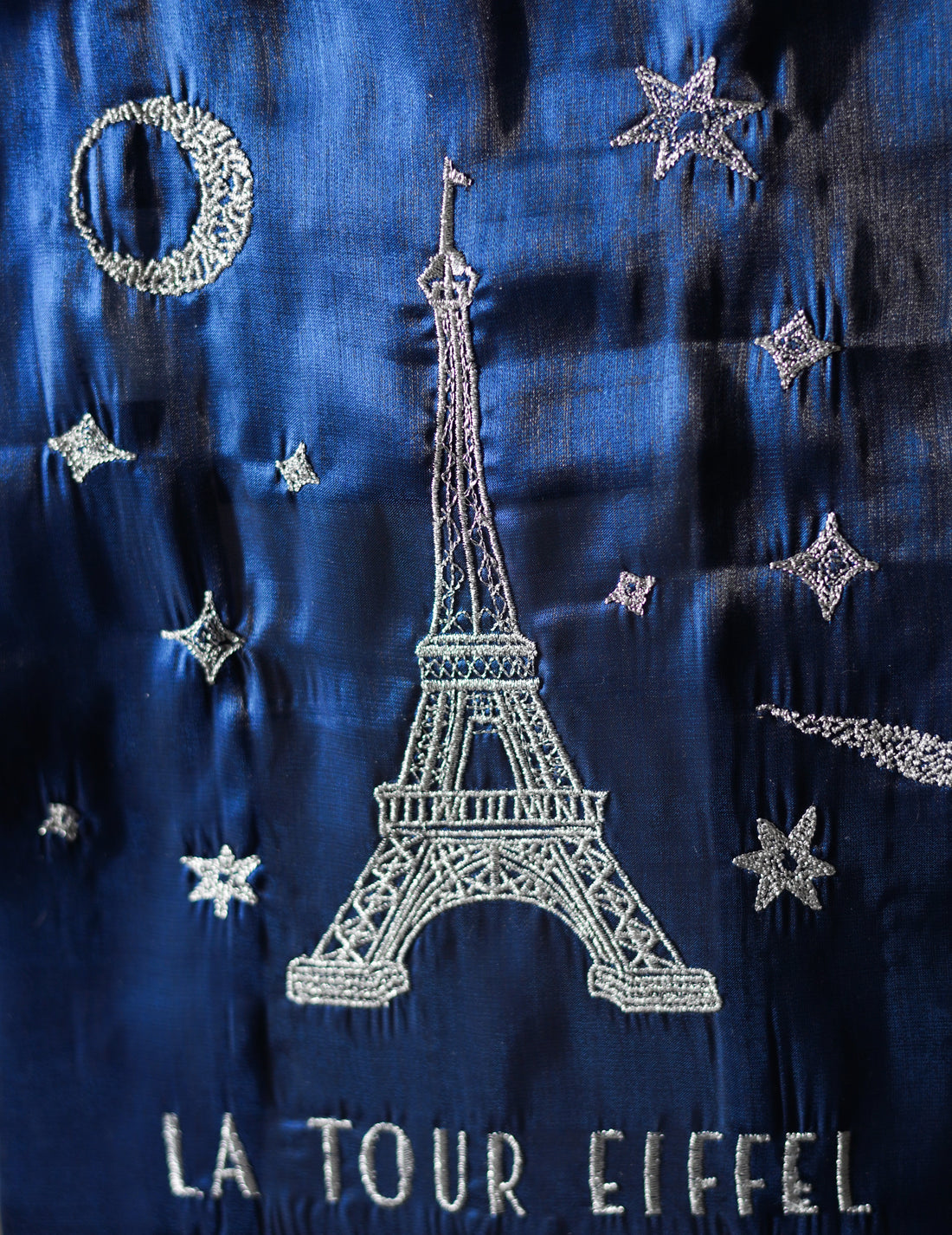 Brigitte Tanaka | Eiffel Tower Embroidered Organza Bag Blue・ Small