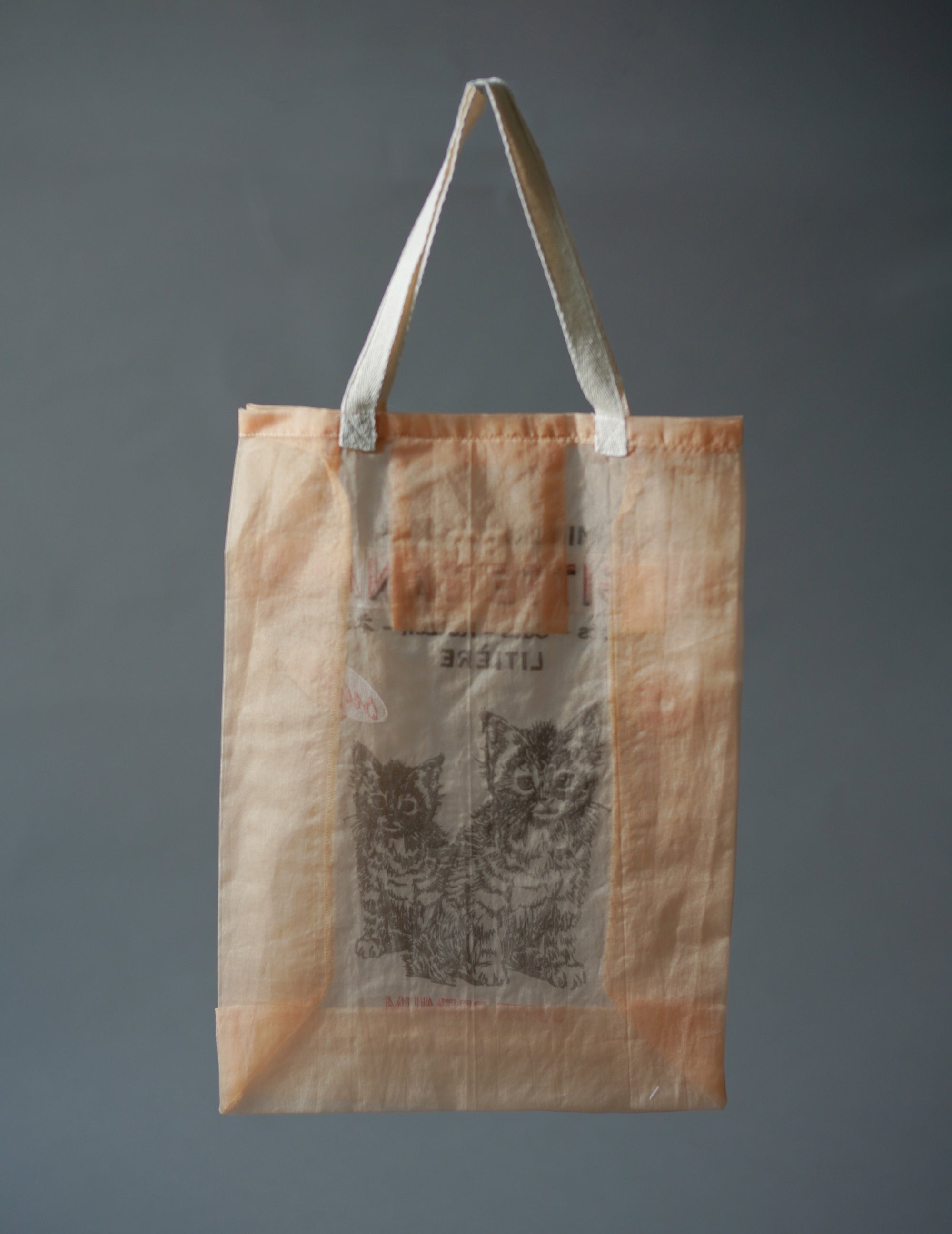 Chat Peach Embroidered Organza Bag