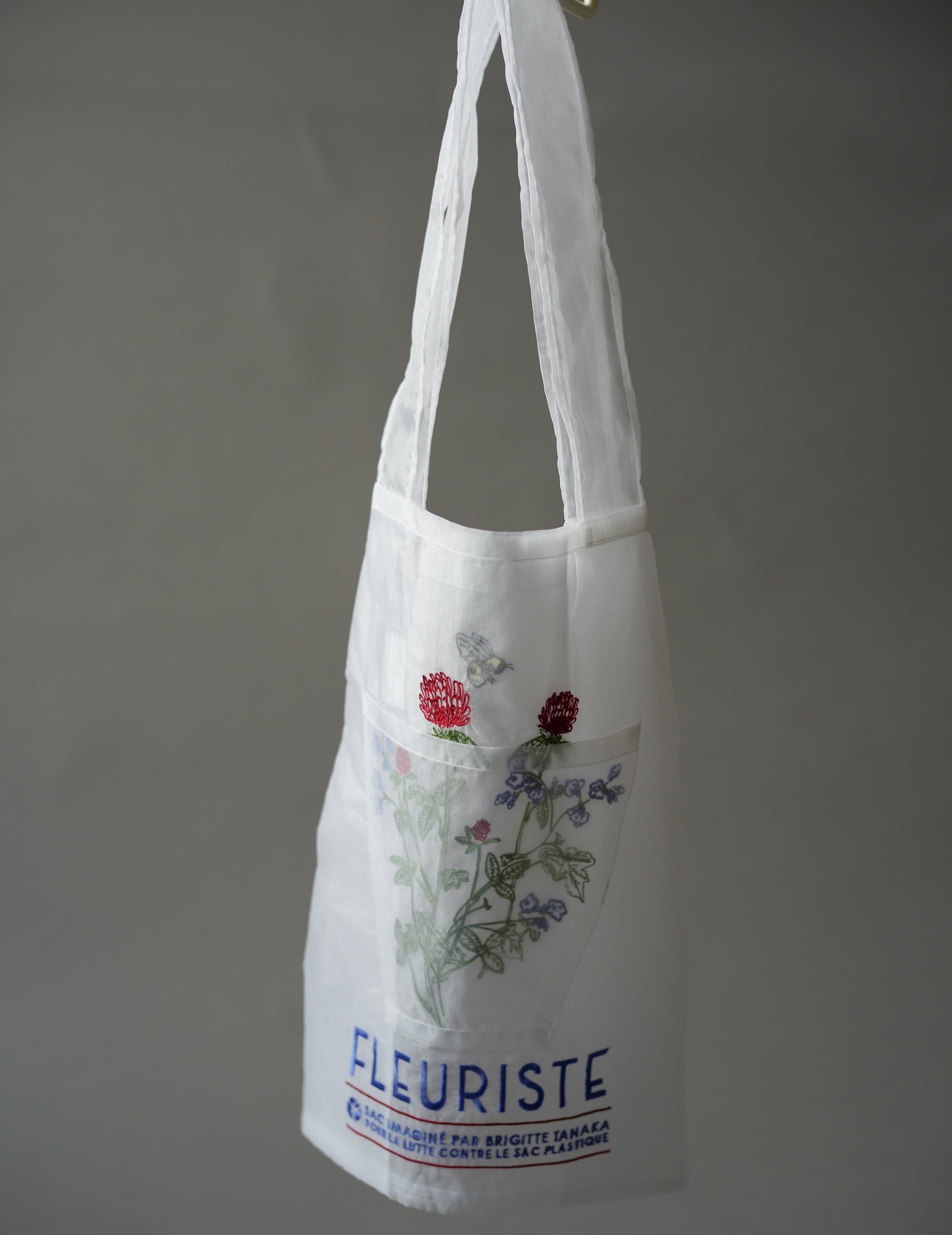 Red Florist Embroidered Organza Bag