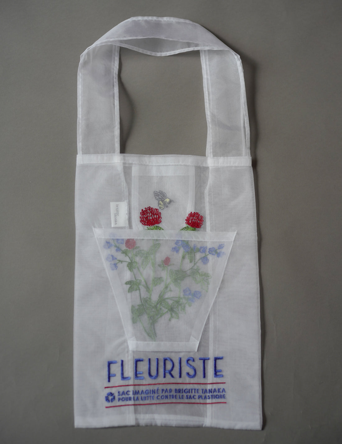 Brigitte Tanaka | Red Florist Embroidered Organza Bag