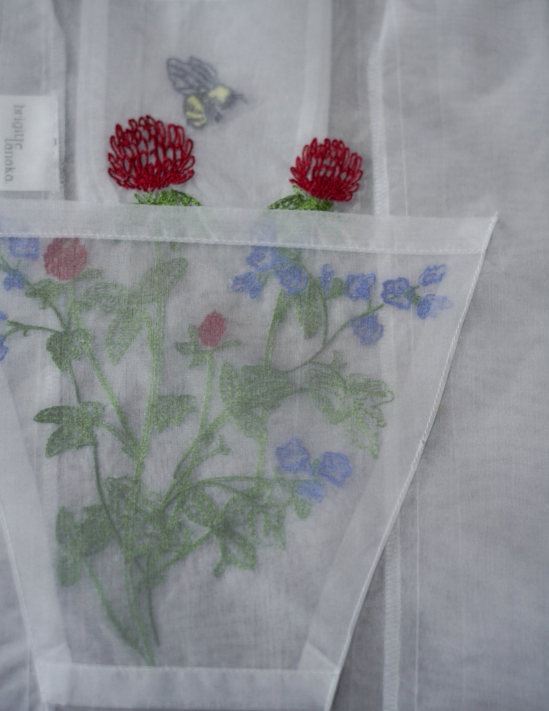 Brigitte Tanaka | Red Florist Embroidered Organza Bag