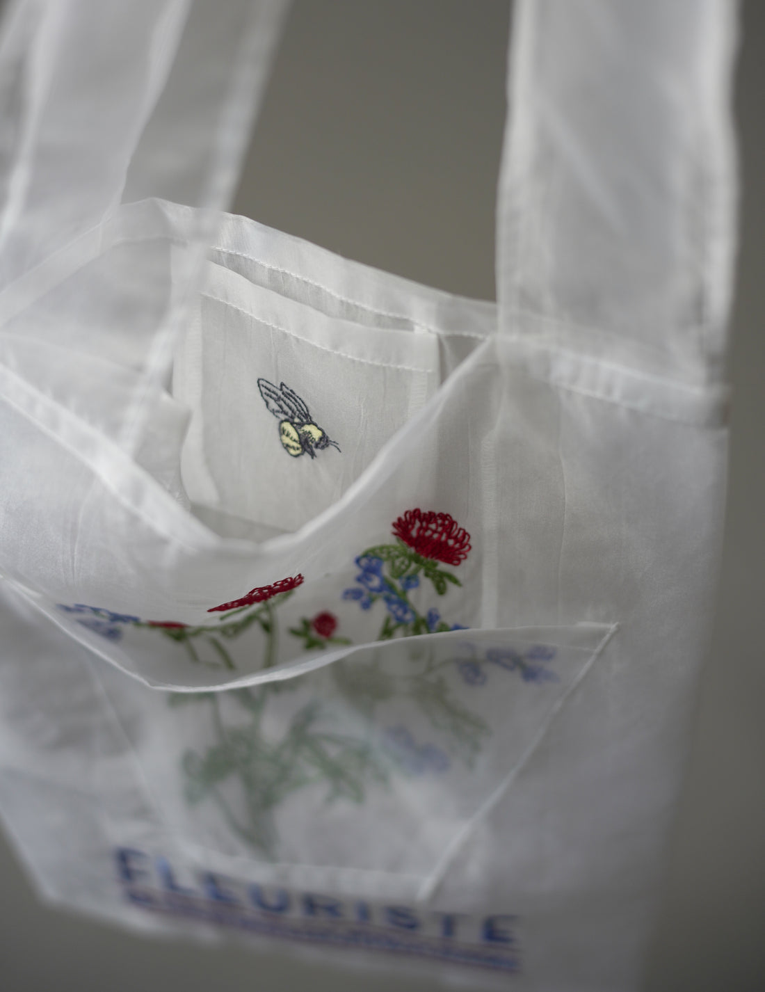 Brigitte Tanaka | Red Florist Embroidered Organza Bag
