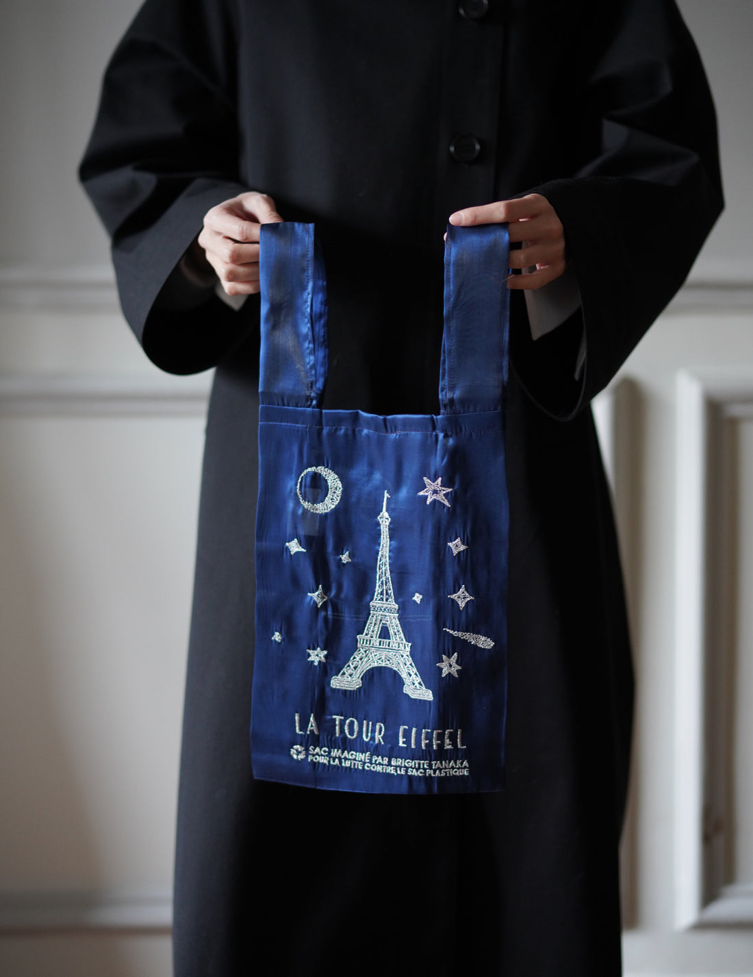 Brigitte Tanaka | Eiffel Tower Embroidered Organza Bag Blue・ Small
