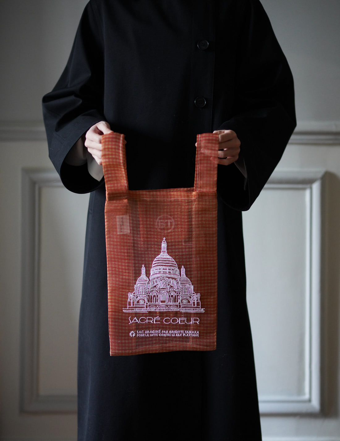 Brigitte Tanaka | Paris Sacré-Cœur Embroidered Organza Bag・Red Check