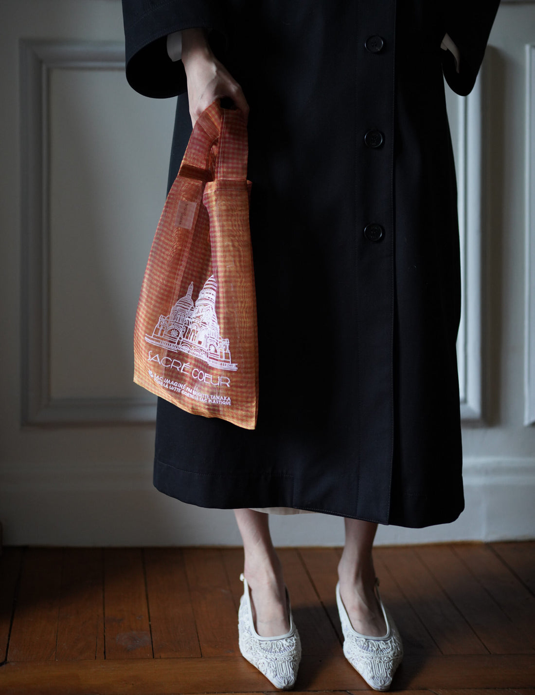 Brigitte Tanaka | Paris Sacré-Cœur Embroidered Organza Bag・Red Check