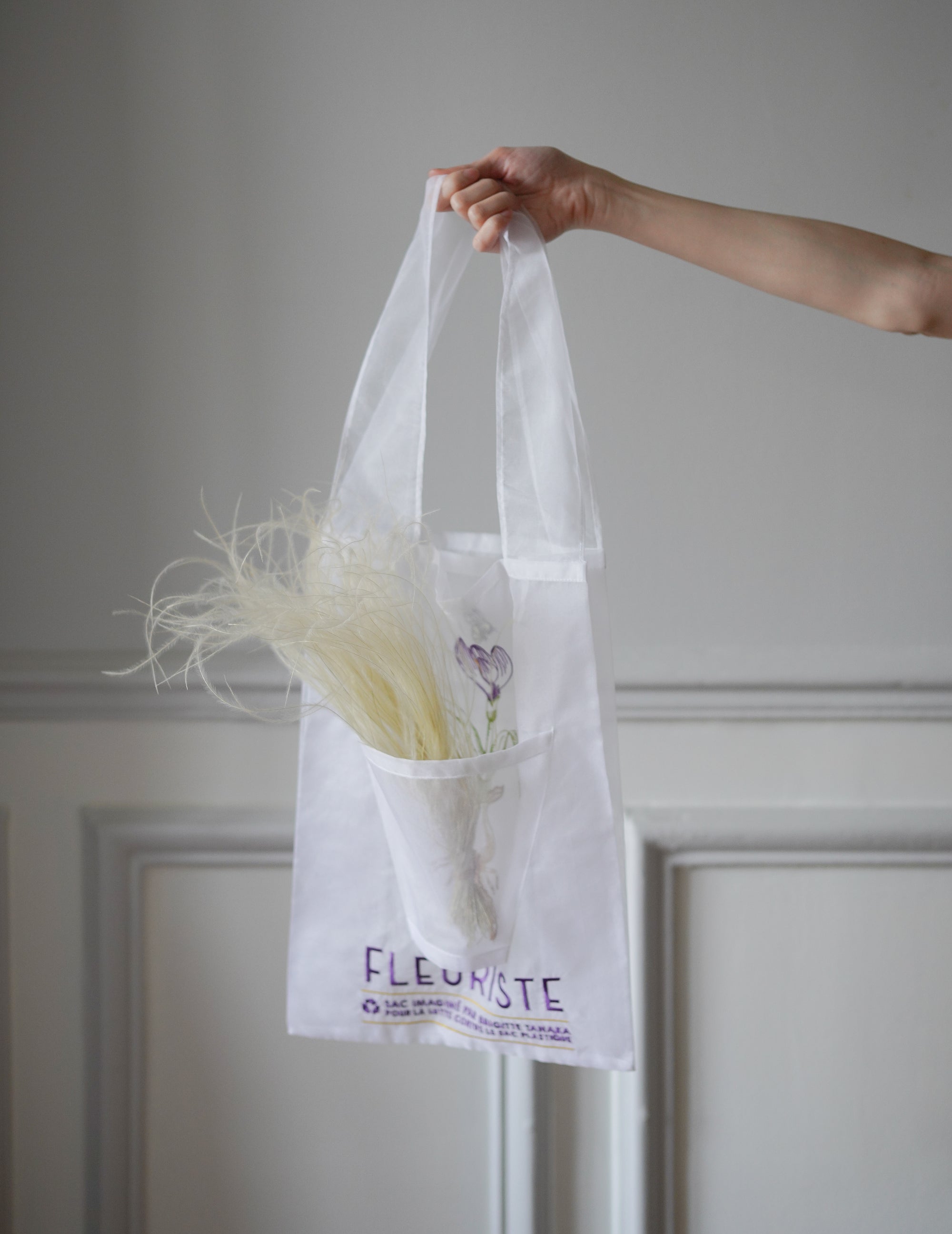 Florist Bulb Embroidered Organza Bag