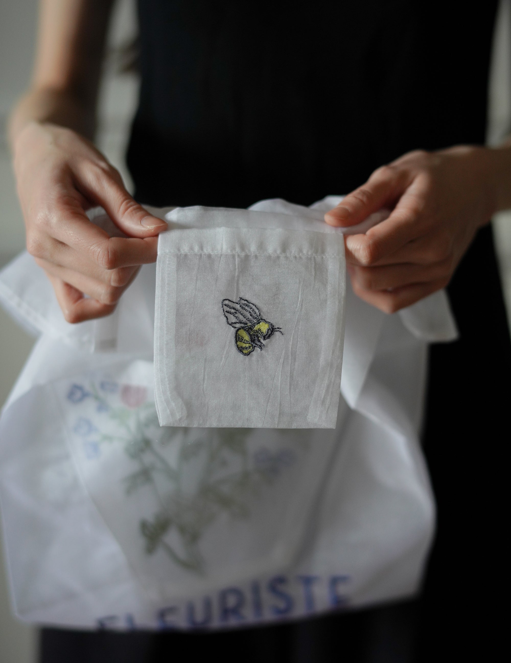 Red Florist Embroidered Organza Bag