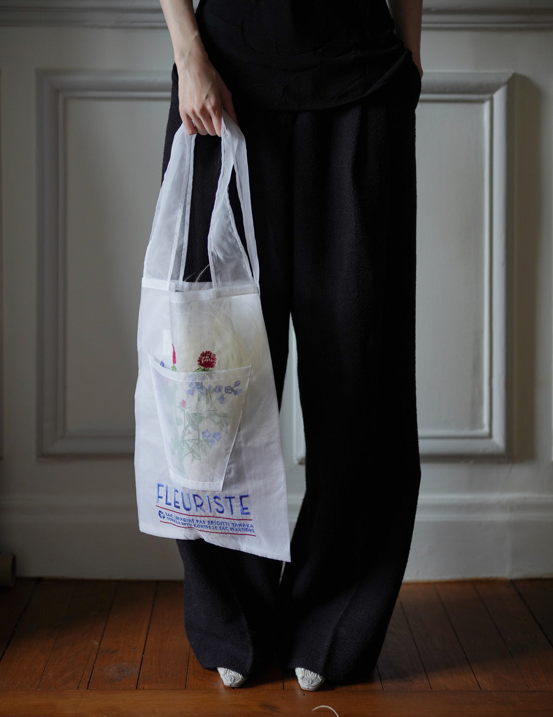 Brigitte Tanaka | Red Florist Embroidered Organza Bag