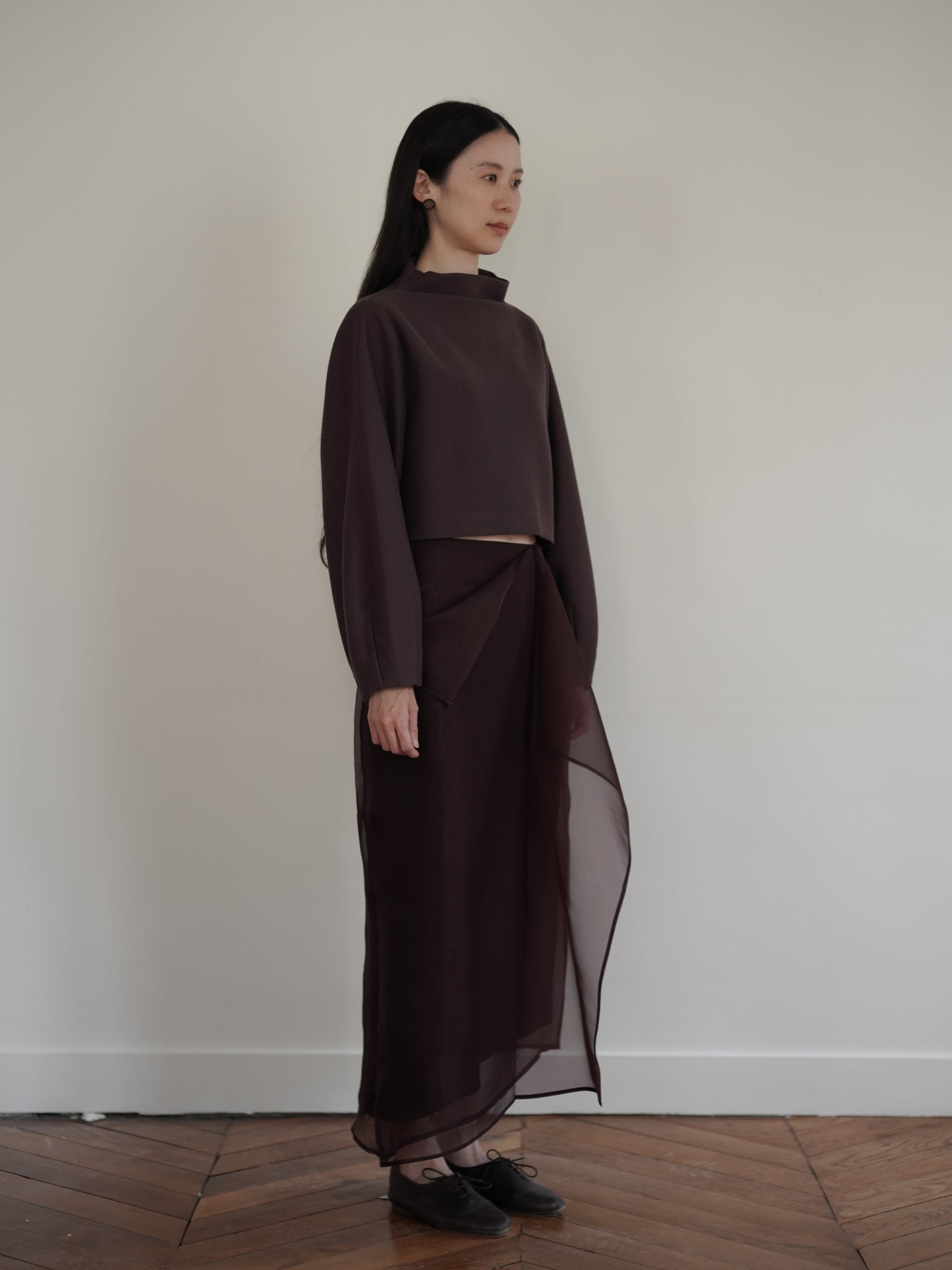 Niri Silk Organza Skirt・Fig