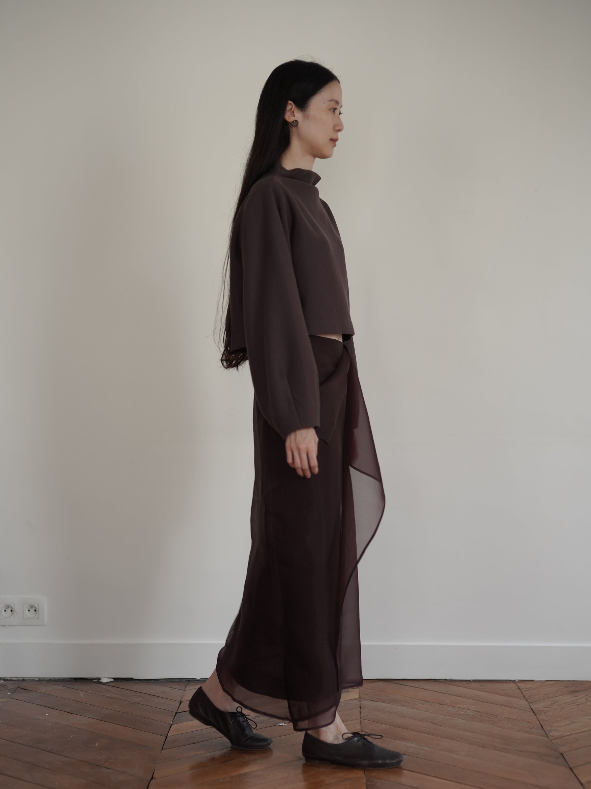 Niri Silk Organza Skirt・Fig