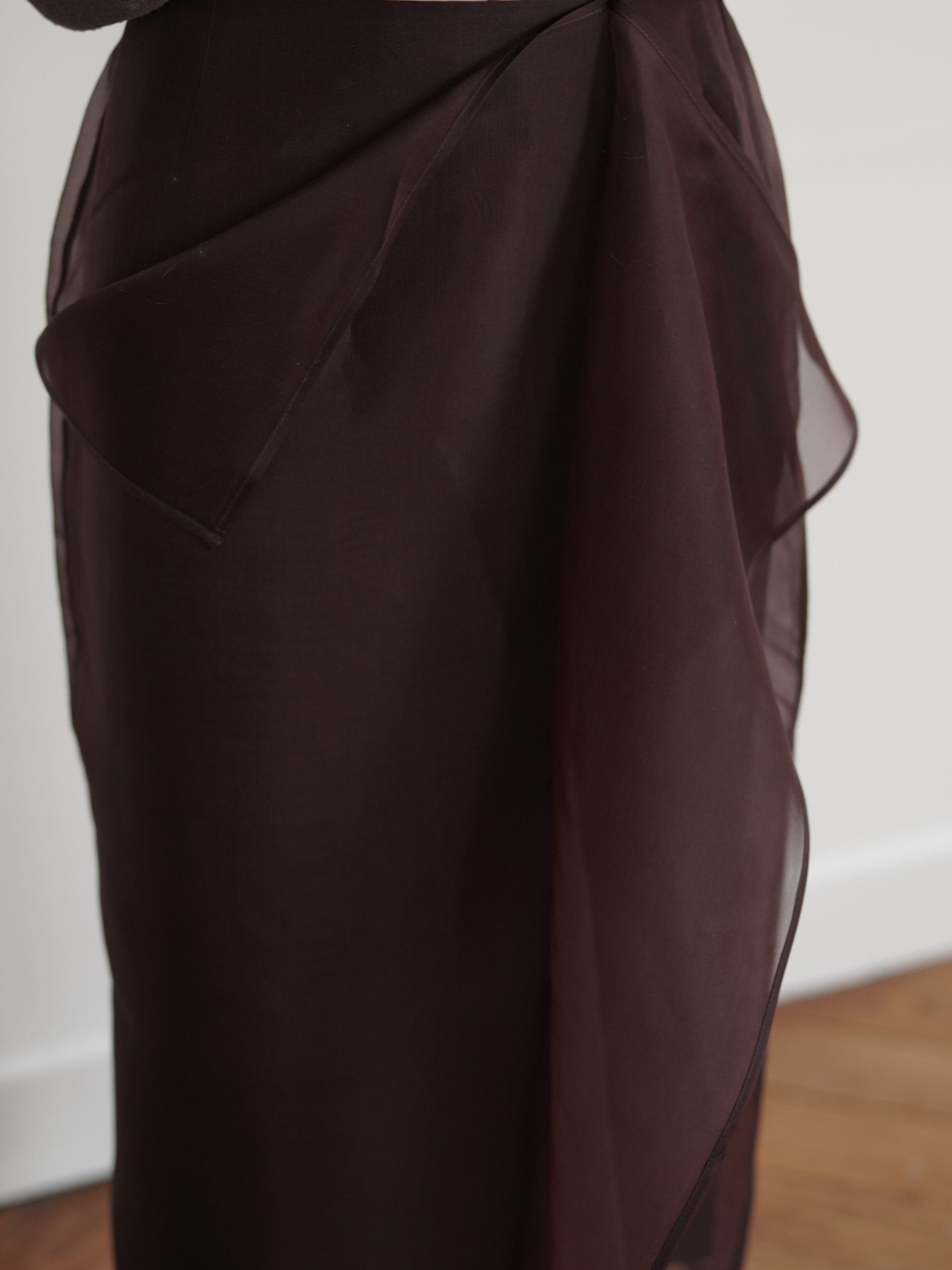 Niri Silk Organza Skirt・Fig