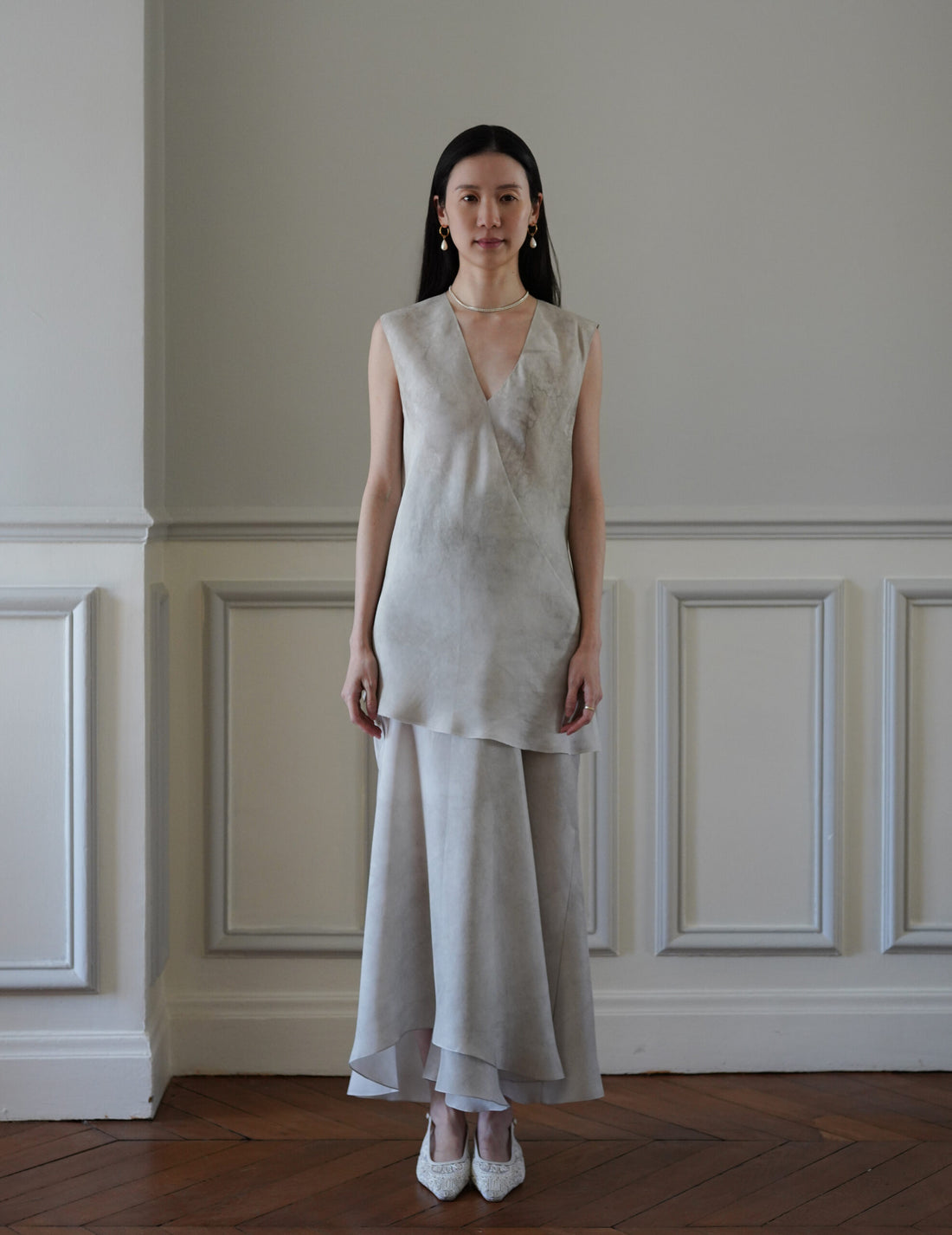 CORTANA | Dali Silk Top・Fade Ash