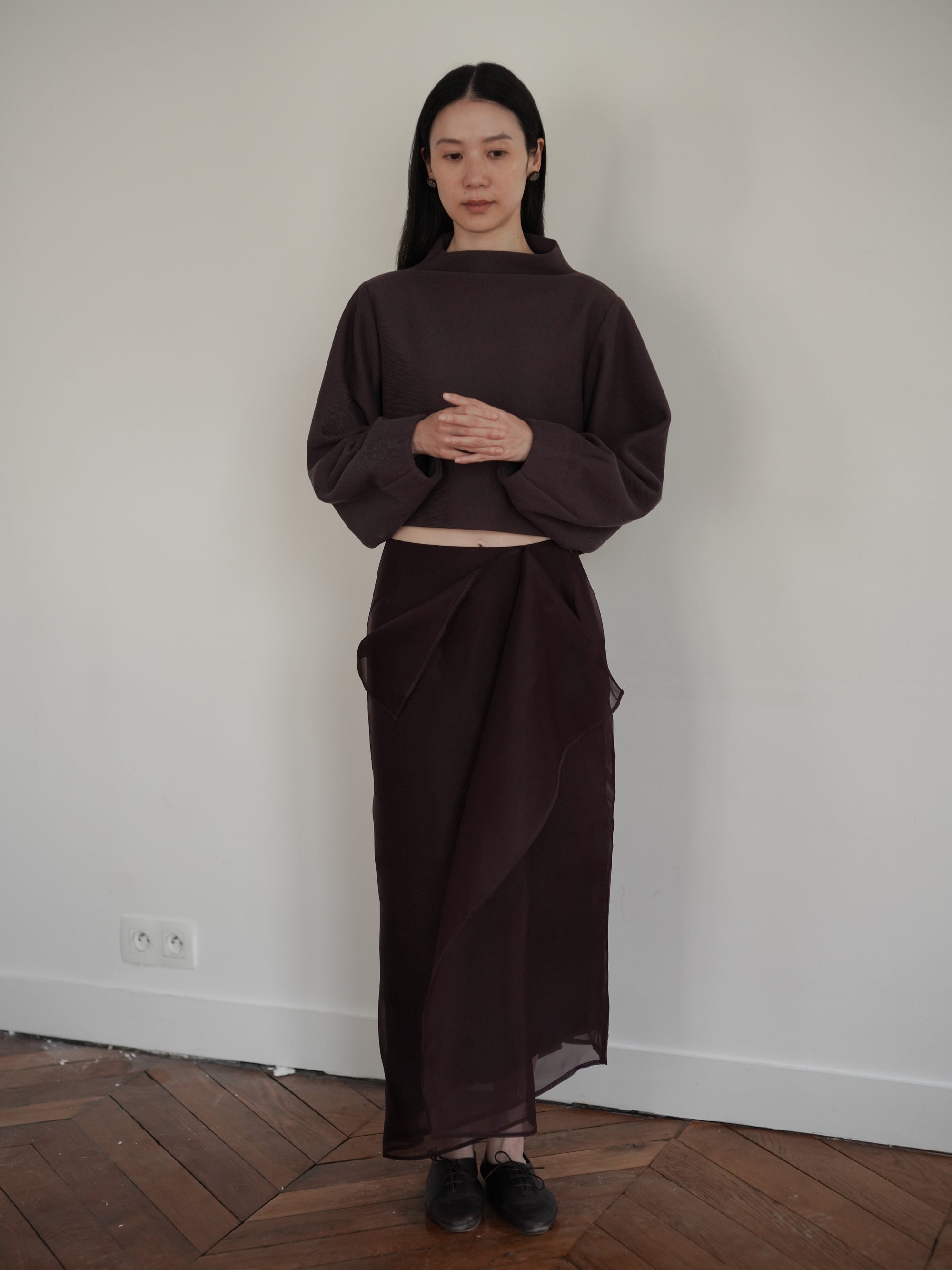 Niri Silk Organza Skirt・Fig
