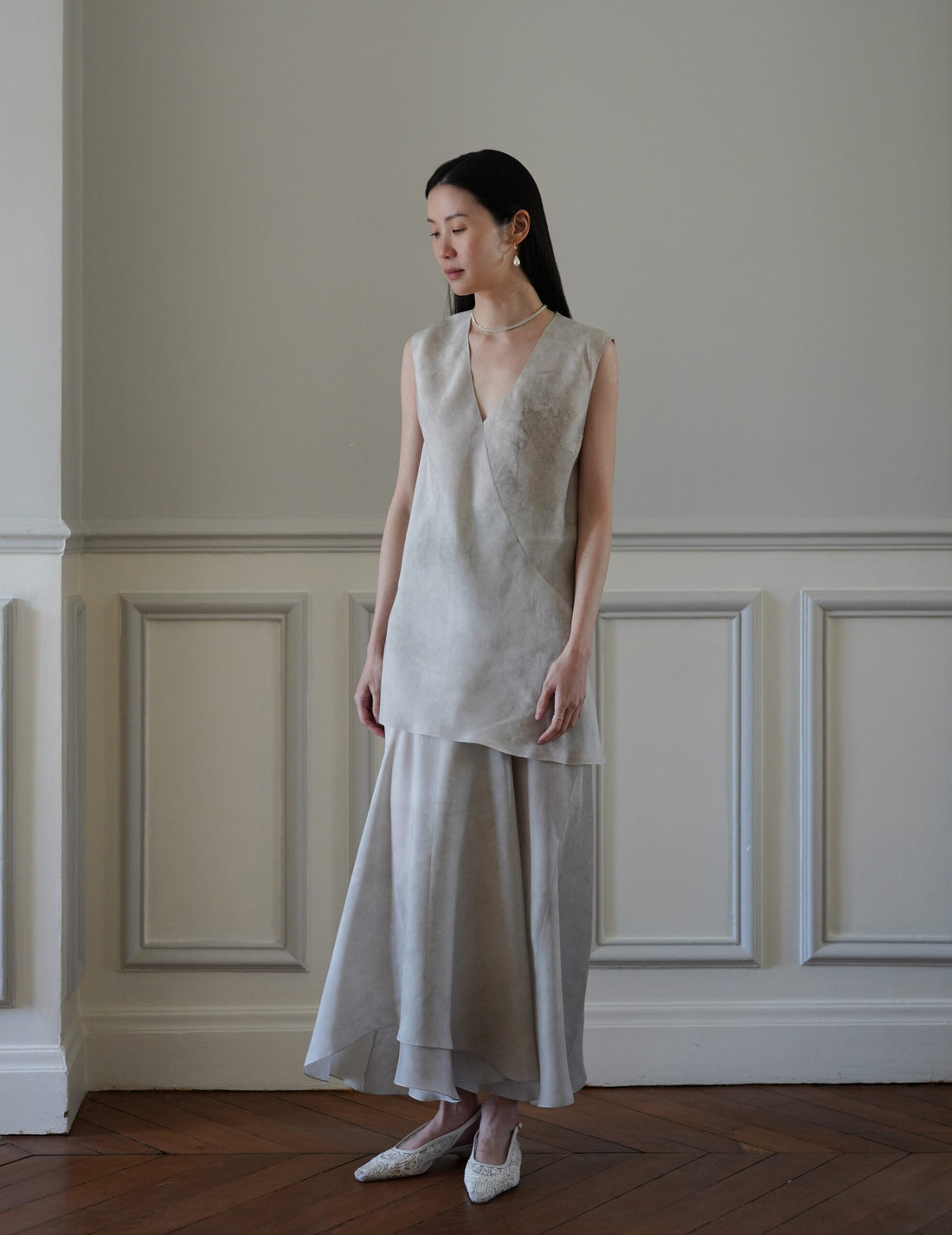 CORTANA | Dali Silk Top・Fade Ash