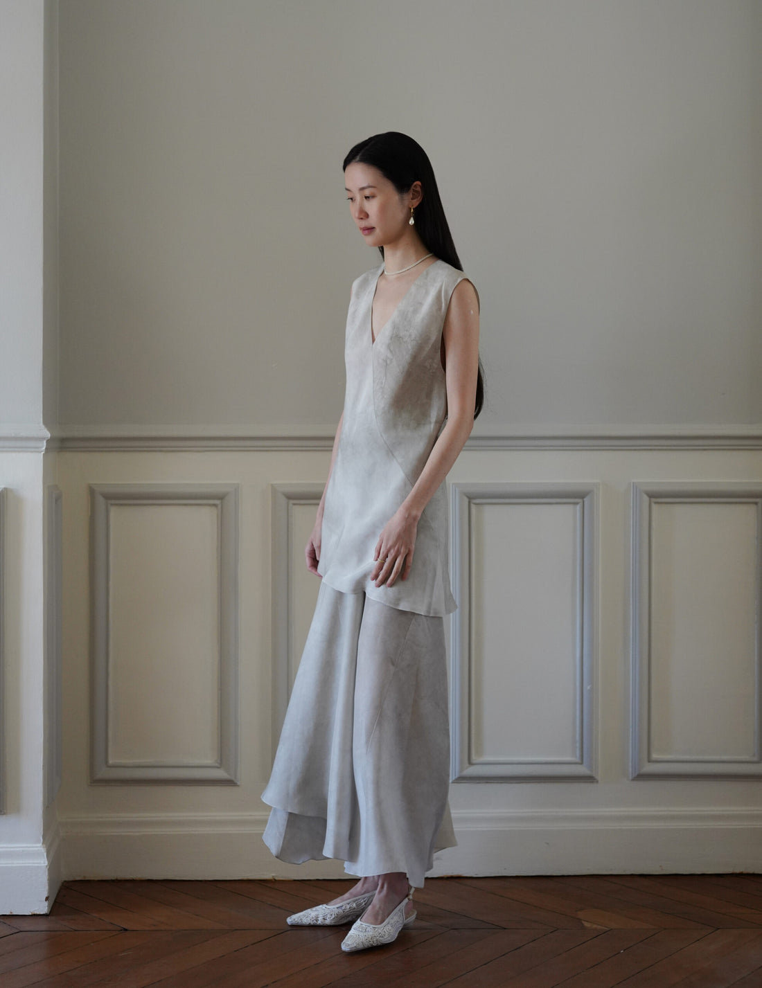 CORTANA | Dali Silk Top・Fade Ash