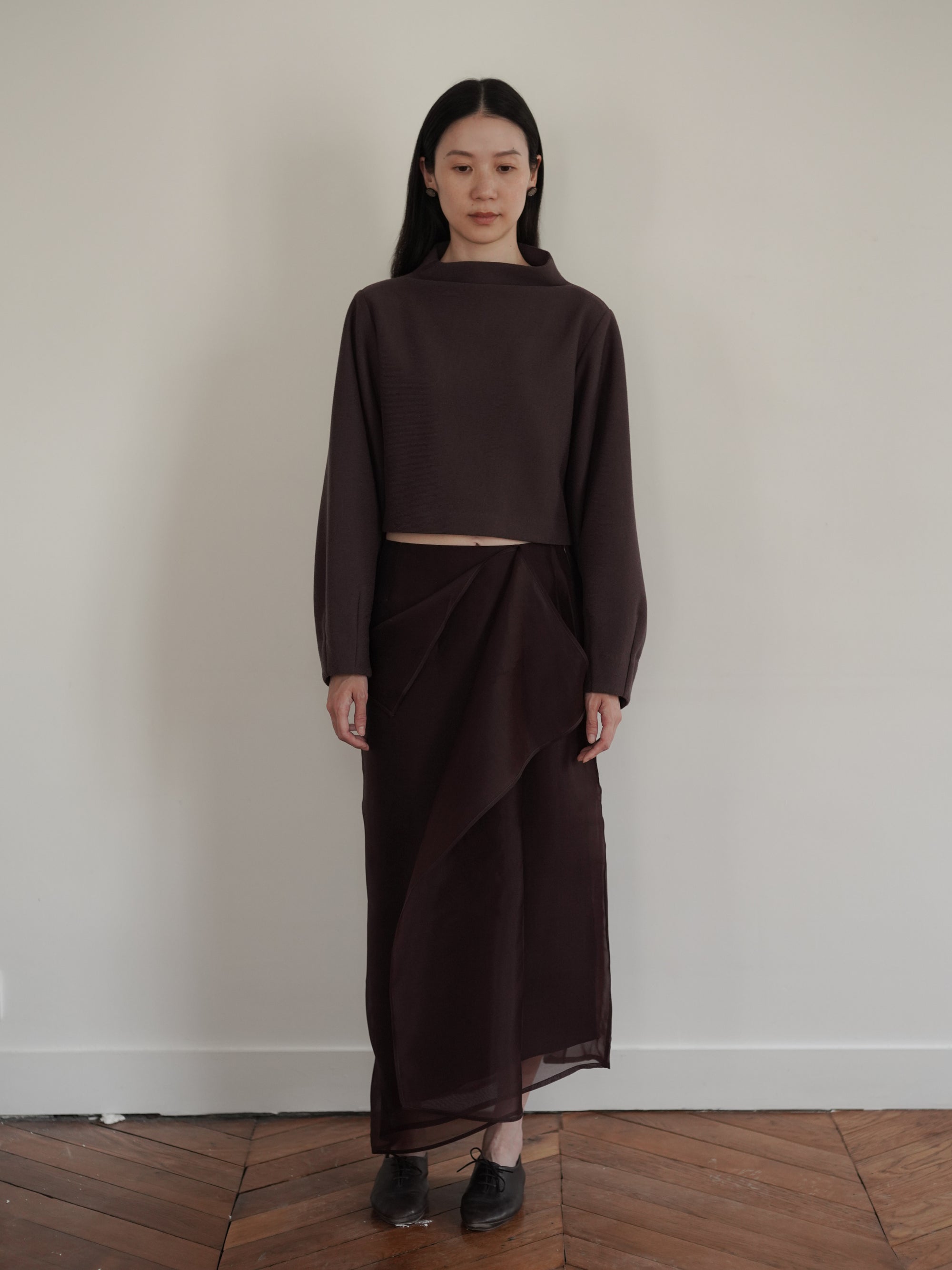 Niri Silk Organza Skirt・Fig