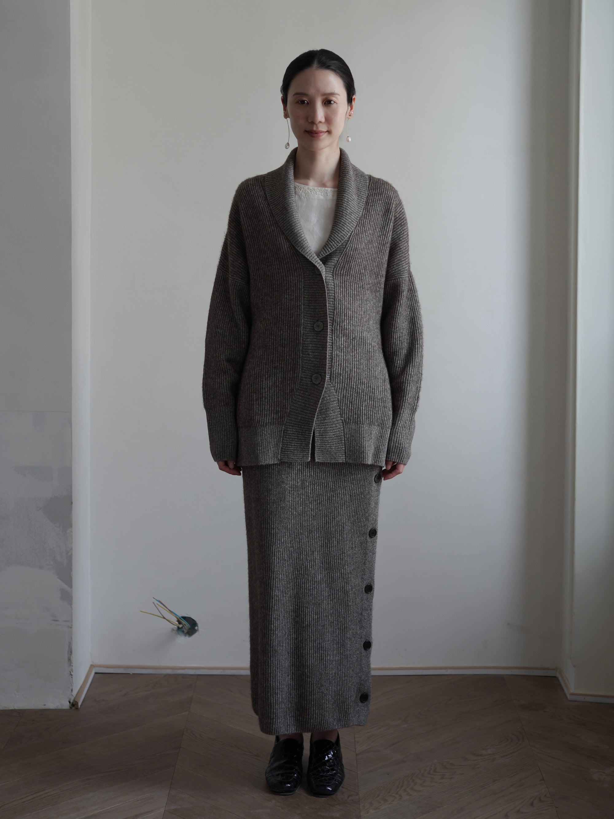 KALUA Silk Yak Knit Skirt・Brown Melange