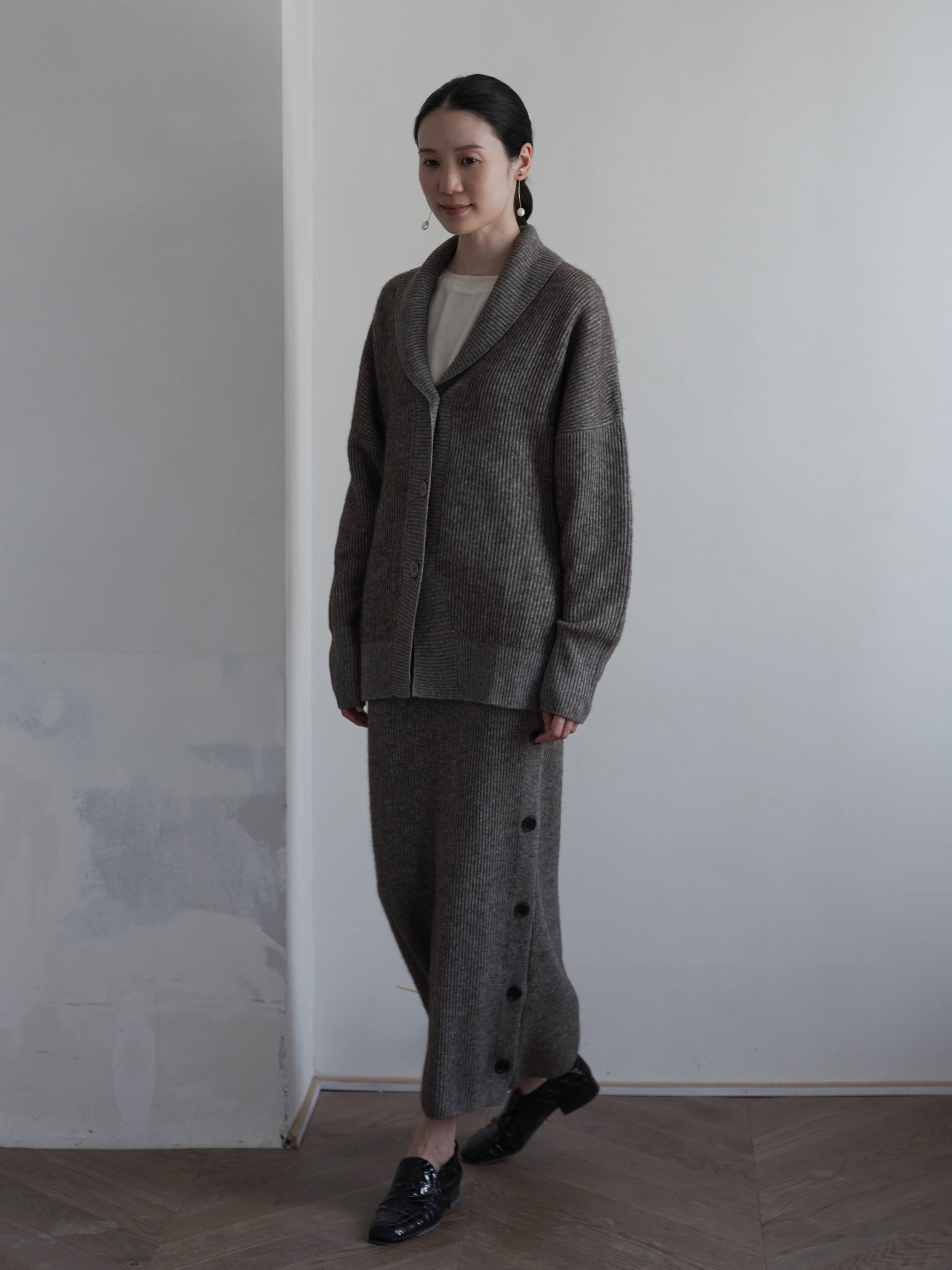 KALUA Silk Yak Knit Skirt・Brown Melange