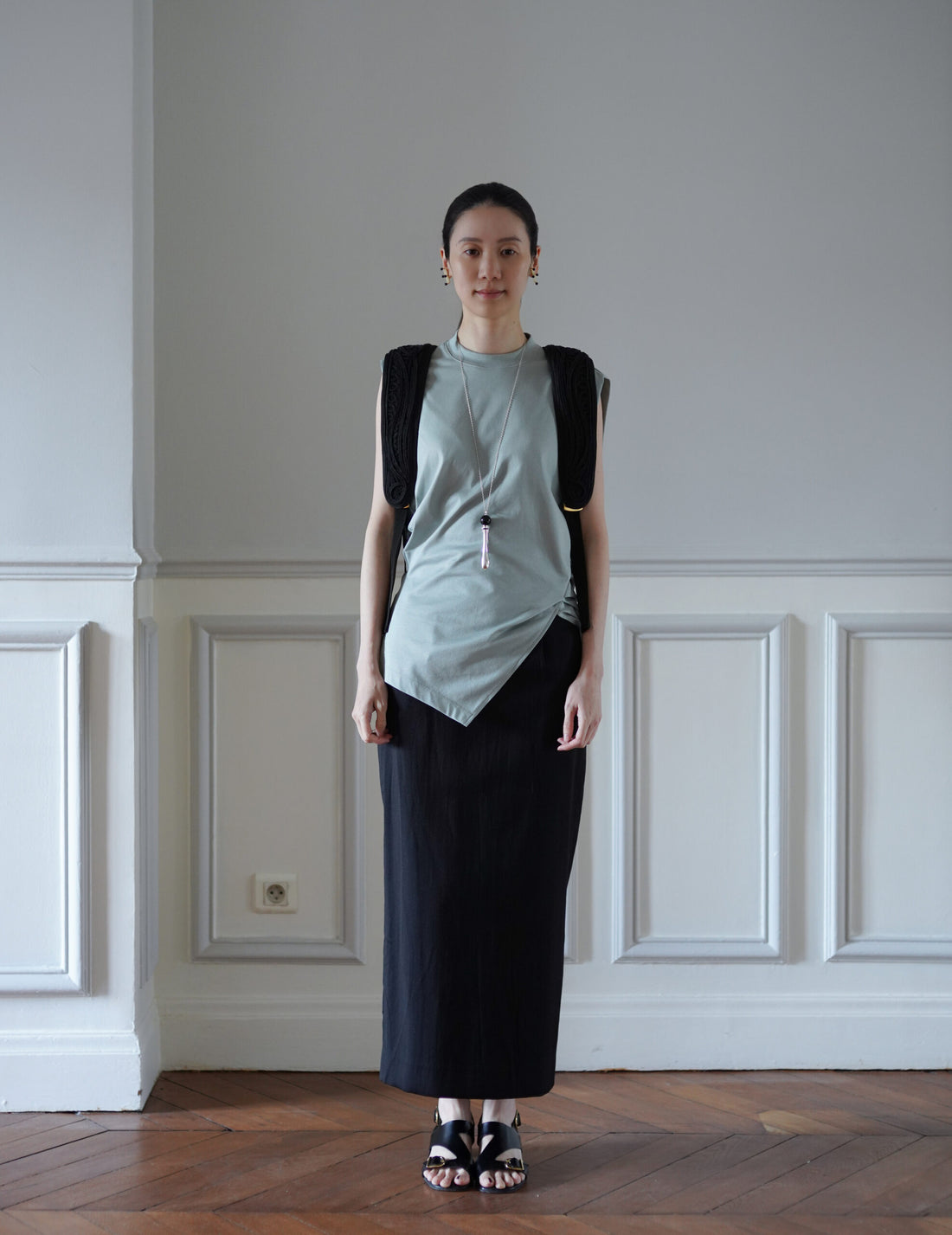 Mame Kurogouchi | Cording Embroidery Backpack - Black